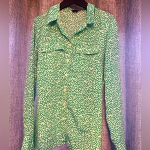 Green Dot Button Down - Ann Taylor